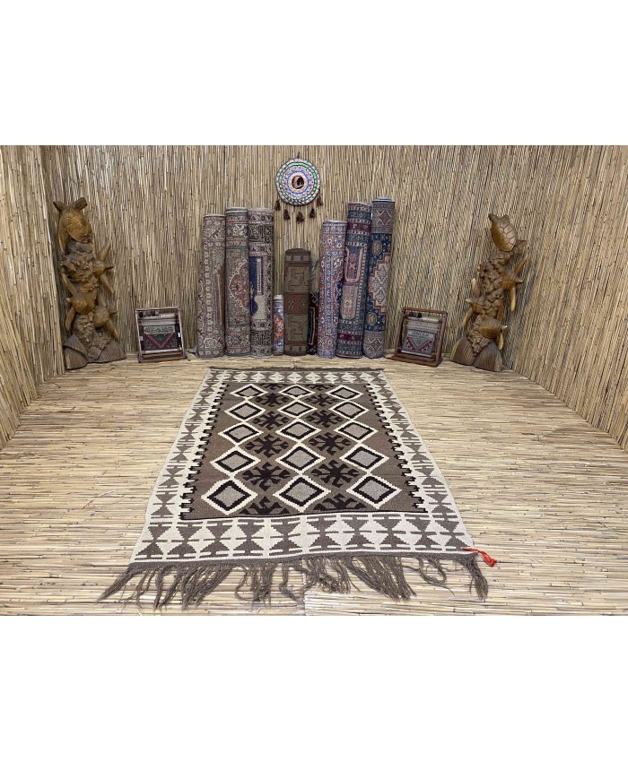 Handmade Turkish Kayseri Nomadic Original  Wool on Wool Kilim – FREE SHIPPING..!